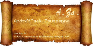 Andrásek Zsuzsanna névjegykártya