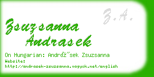 zsuzsanna andrasek business card
